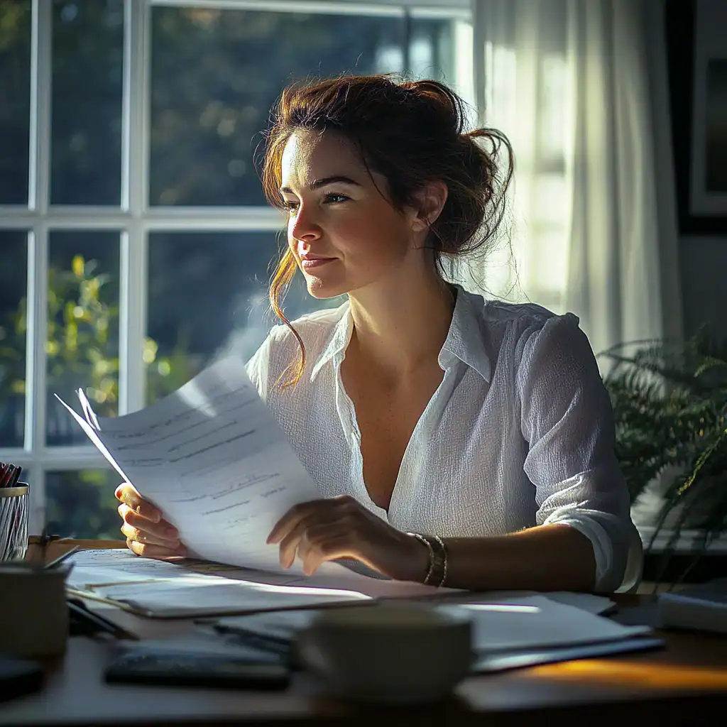 Focused determined female entrepreneur