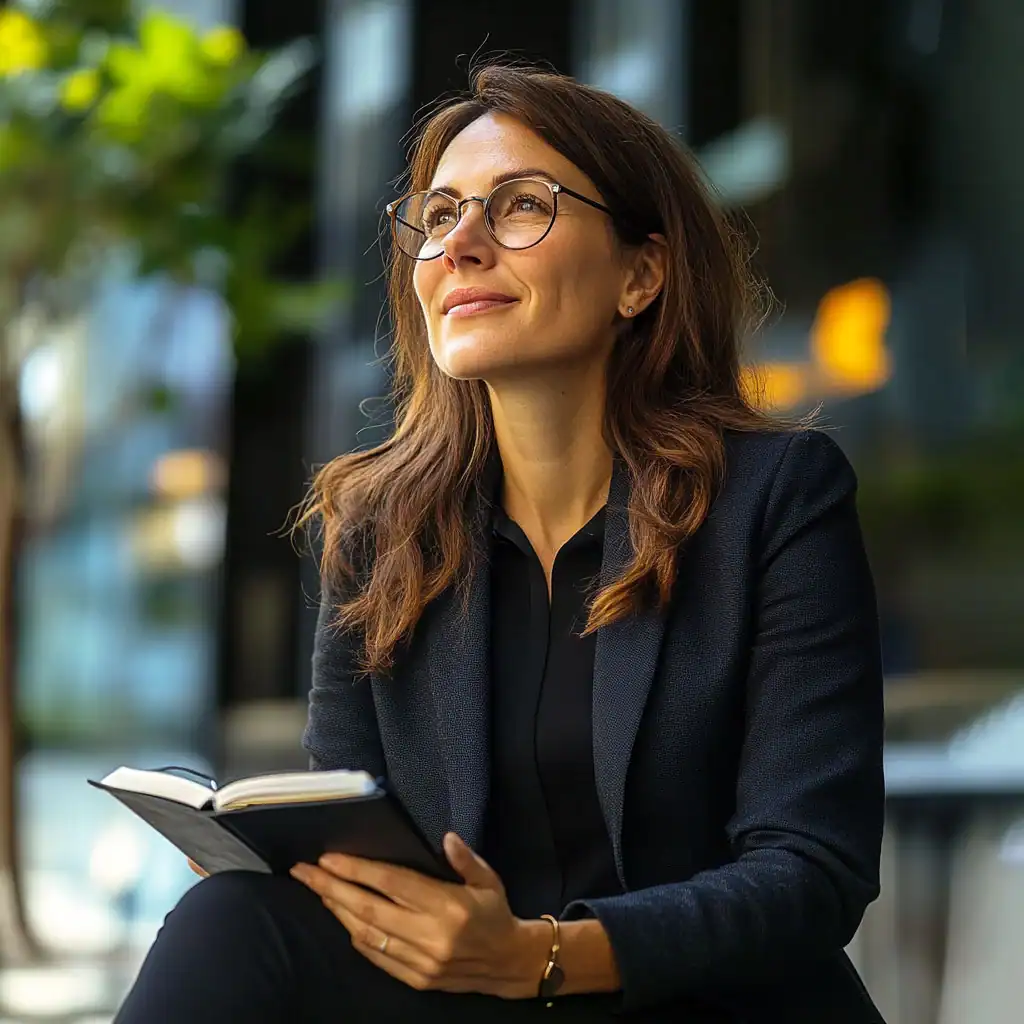 Entrepreneur Thinking About Her Plans